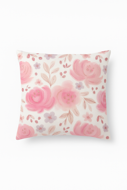 taie d'oreiller carrée fleurs style frais 45x45 cm