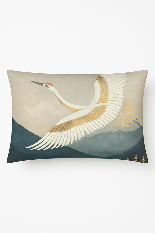 taie d'oreiller rectangulaire style aquarelle chinoise 30 x 50 cm