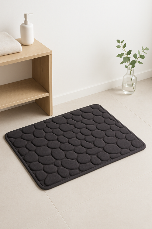 tapis de bain 3d antiderapant motif paves absorbant - vue 2 sur 2