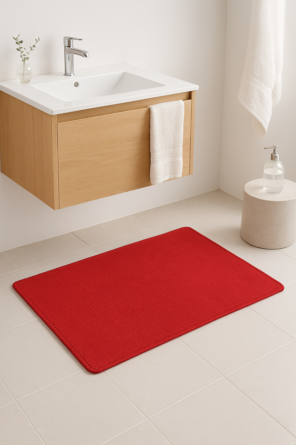 Tapis de bain antidérapant absorbant style pastoral uni