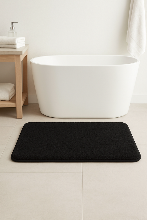 tapis de bain antidérapant épais absorbant poils longs - vue 2 sur 2