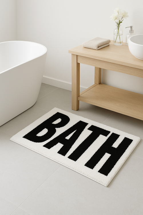 tapis de bain antidérapant lettres spa style mignon - vue 2 sur 2