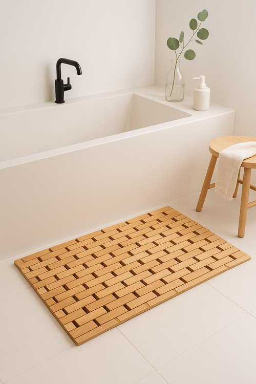 Tapis de bain antidérapant motif plante doux microfibre - vue 2 sur 2