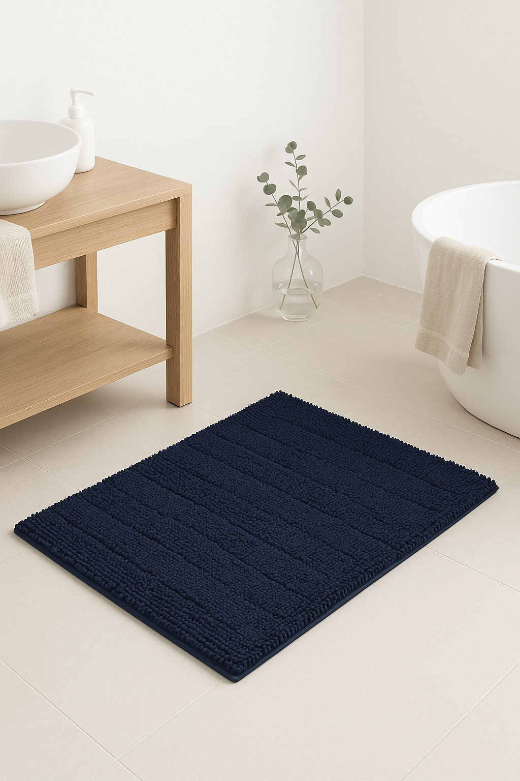 tapis de bain chenille antidérapant absorbant séchage rapide - vue 3 sur 2