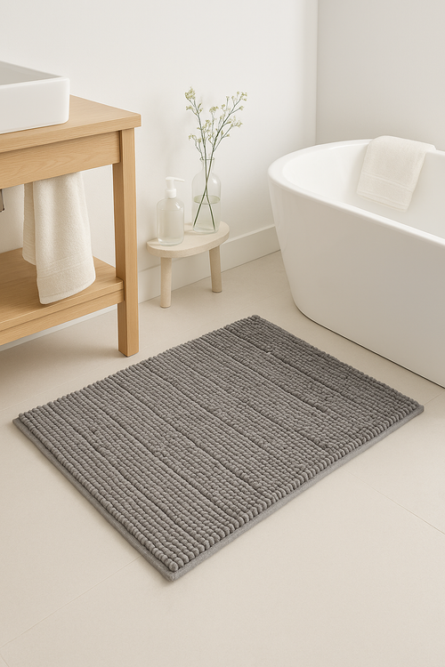 tapis de bain chenille ultra absorbant antiderapant salle - vue 2 sur 2