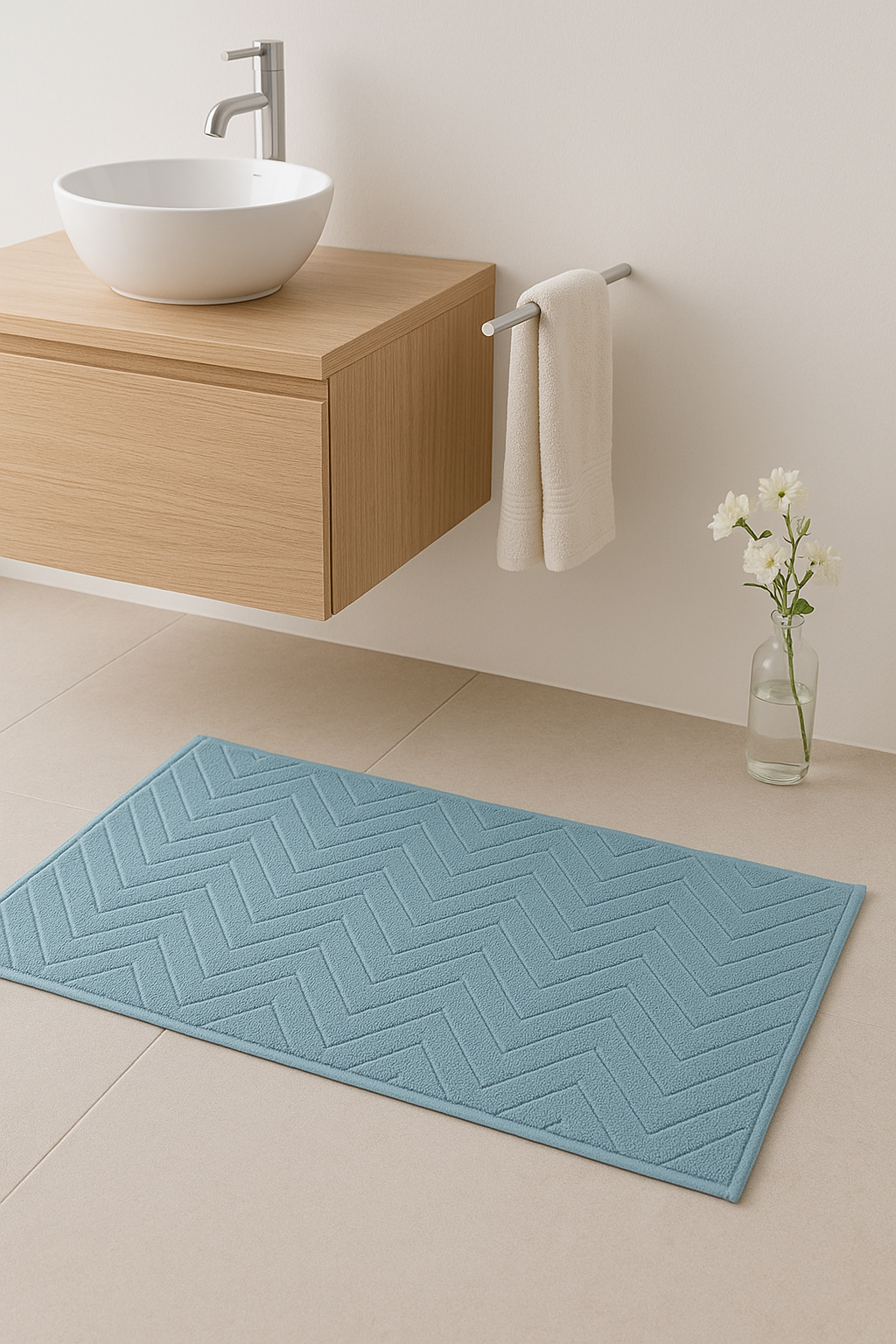 tapis de bain coton absorbant motif cartoon moderne - vue 3 sur 2