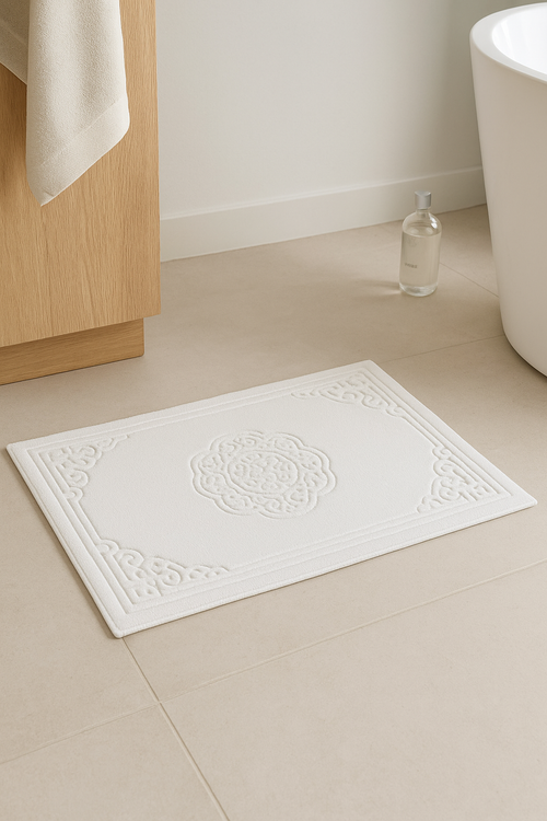 Tapis de bain coton absorbant sechage rapide moderne - vue 2 sur 2