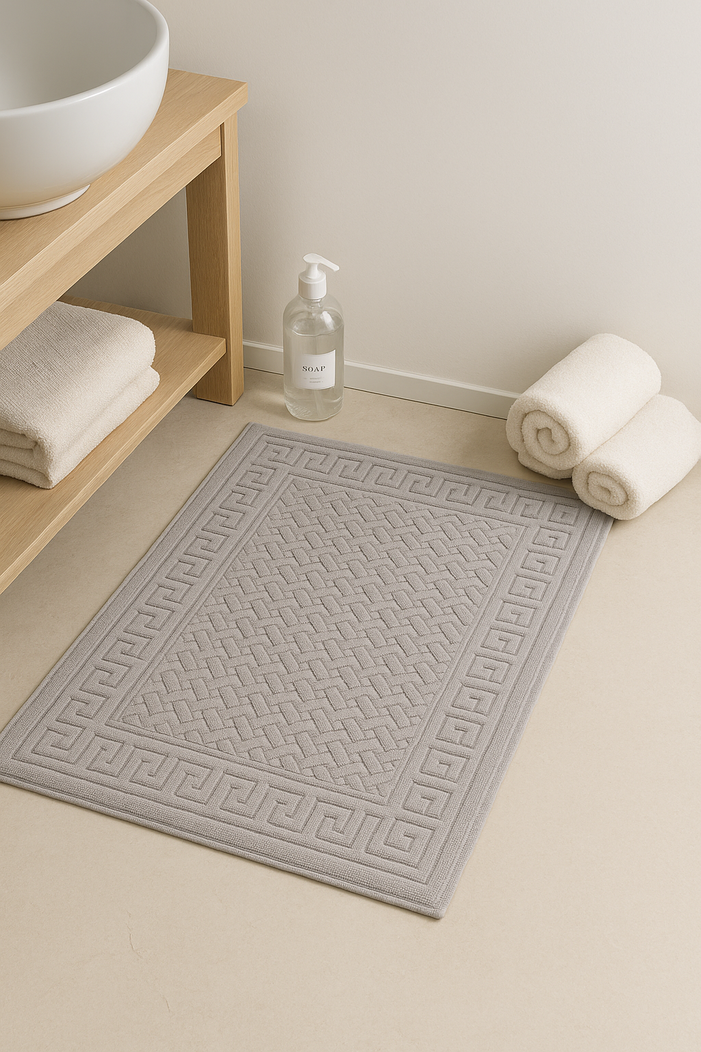 Tapis de bain coton absorbant style cartoon lavable - vue 3 sur 2