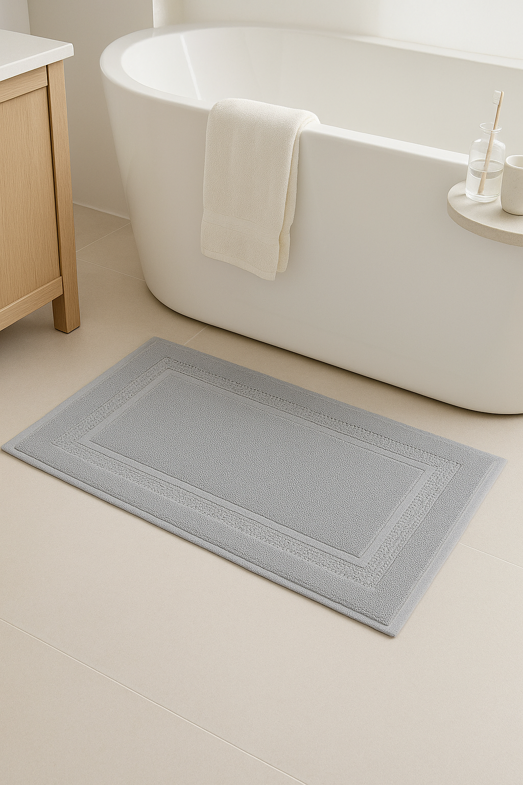 tapis de bain coton absorbant style cartoon moderne - vue 3 sur 2