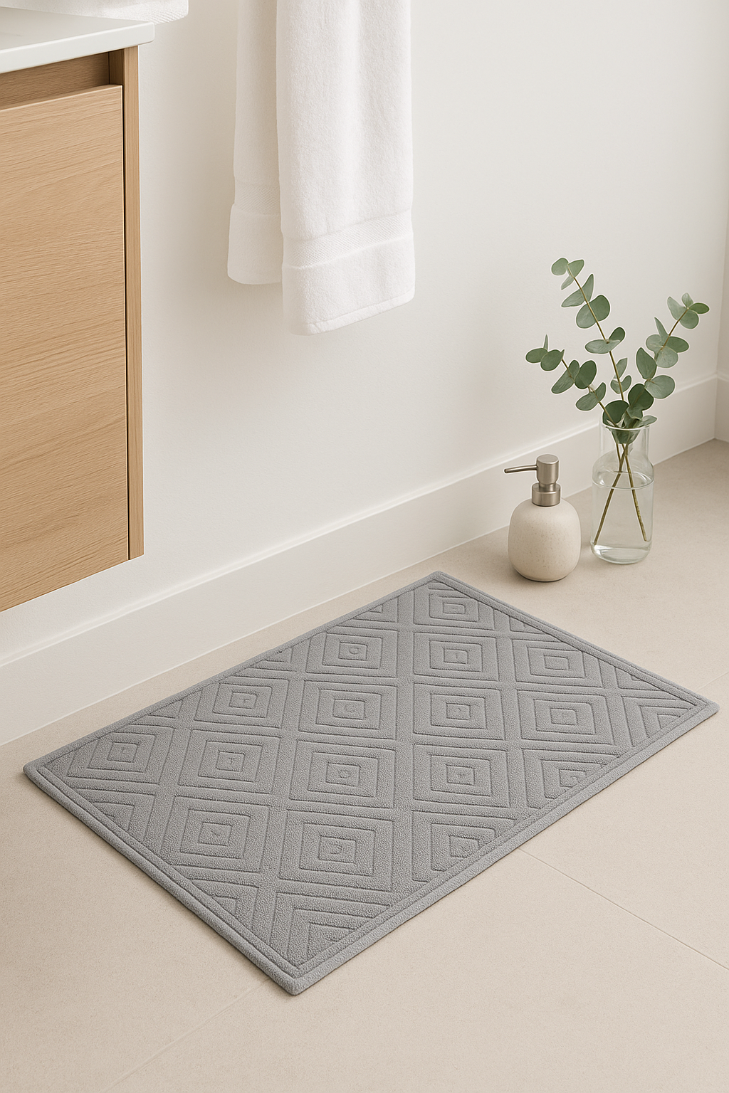 tapis de bain coton doux motif cartoon moderne