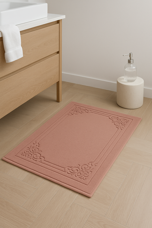 tapis de bain coton épais style spa motif - vue 2 sur 2