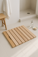 tapis de bain en bois antiderapant style pastoral