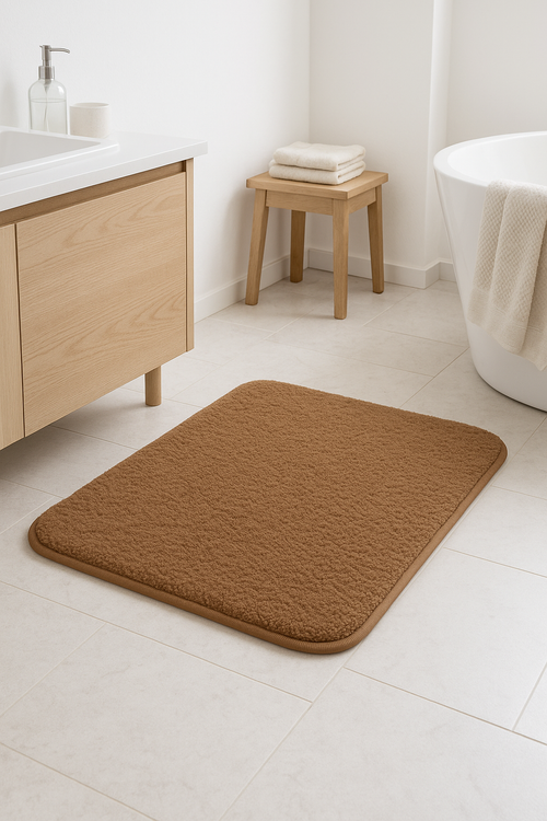 Tapis de bain epais antiderapant poils longs absorbant