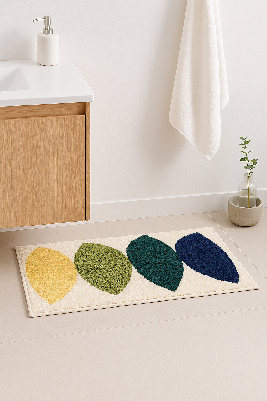 tapis de bain feuilles antiderapant microfibre doux absorbant - vue 3 sur 2