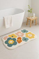 tapis de bain floral antidérapant microfibre moderne