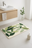 tapis de bain floral microfibre absorbant antiderapant moderne
