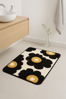 Tapis de bain floral moderne antidérapant microfibre