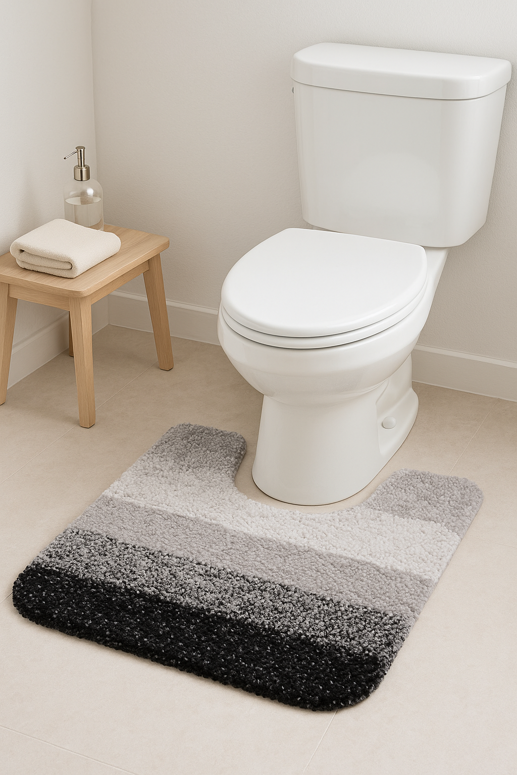 tapis de bain forme u moelleux absorbant antiderapant - vue 3 sur 2