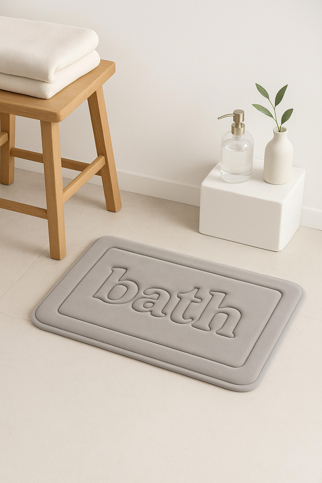 tapis de bain gaufré floral antidérapant microfibre
