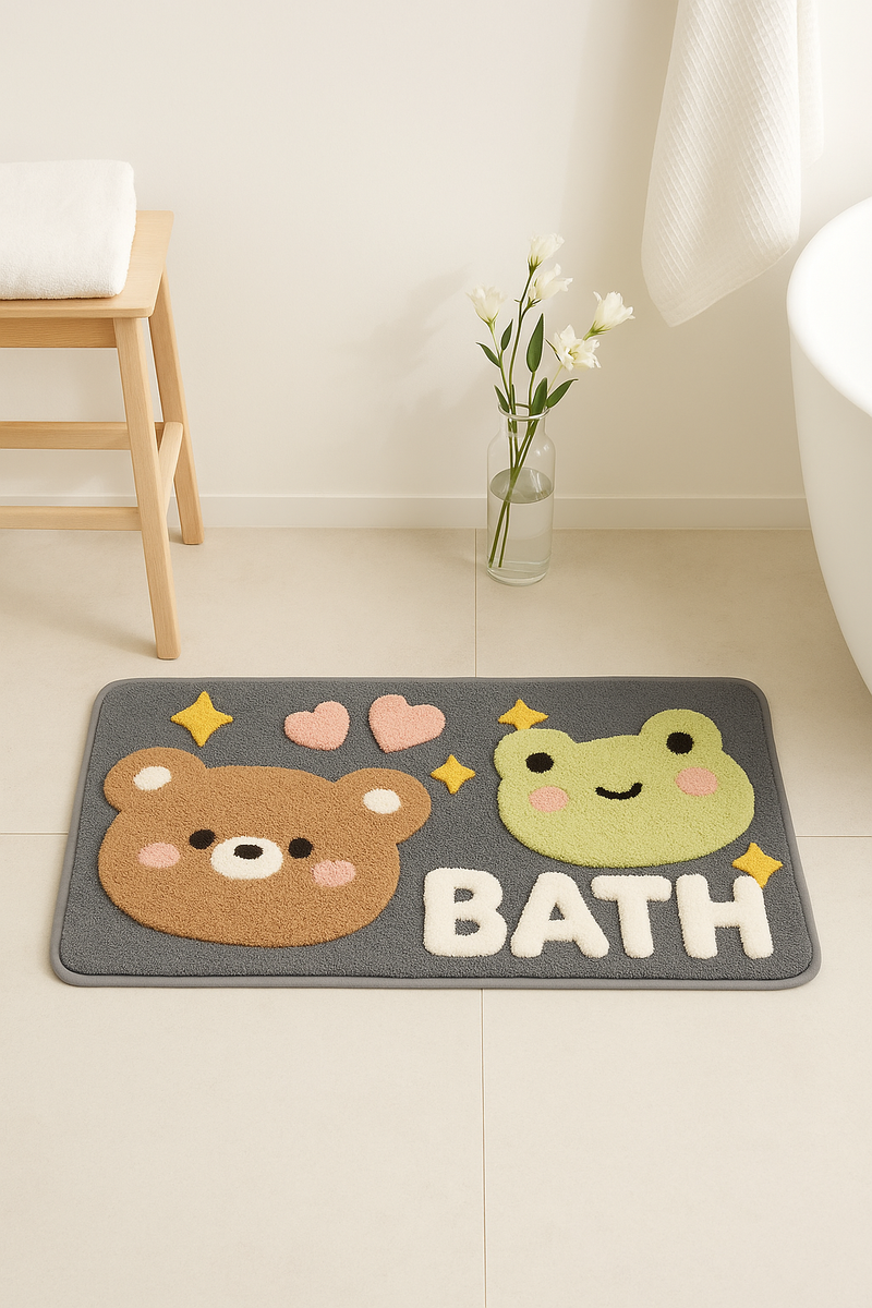 tapis de bain lapin fleur doux antidérapant absorbant