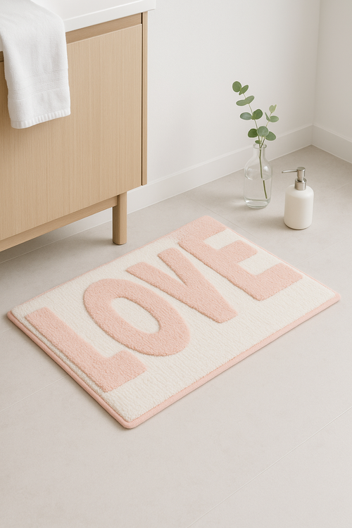 tapis de bain lettres cartoon antiderapant doux absorbant - vue 2 sur 2