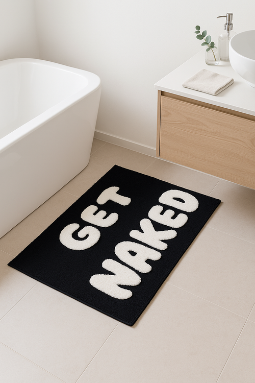 Tapis de bain lettres cartoon doux absorbant moderne - vue 2 sur 2