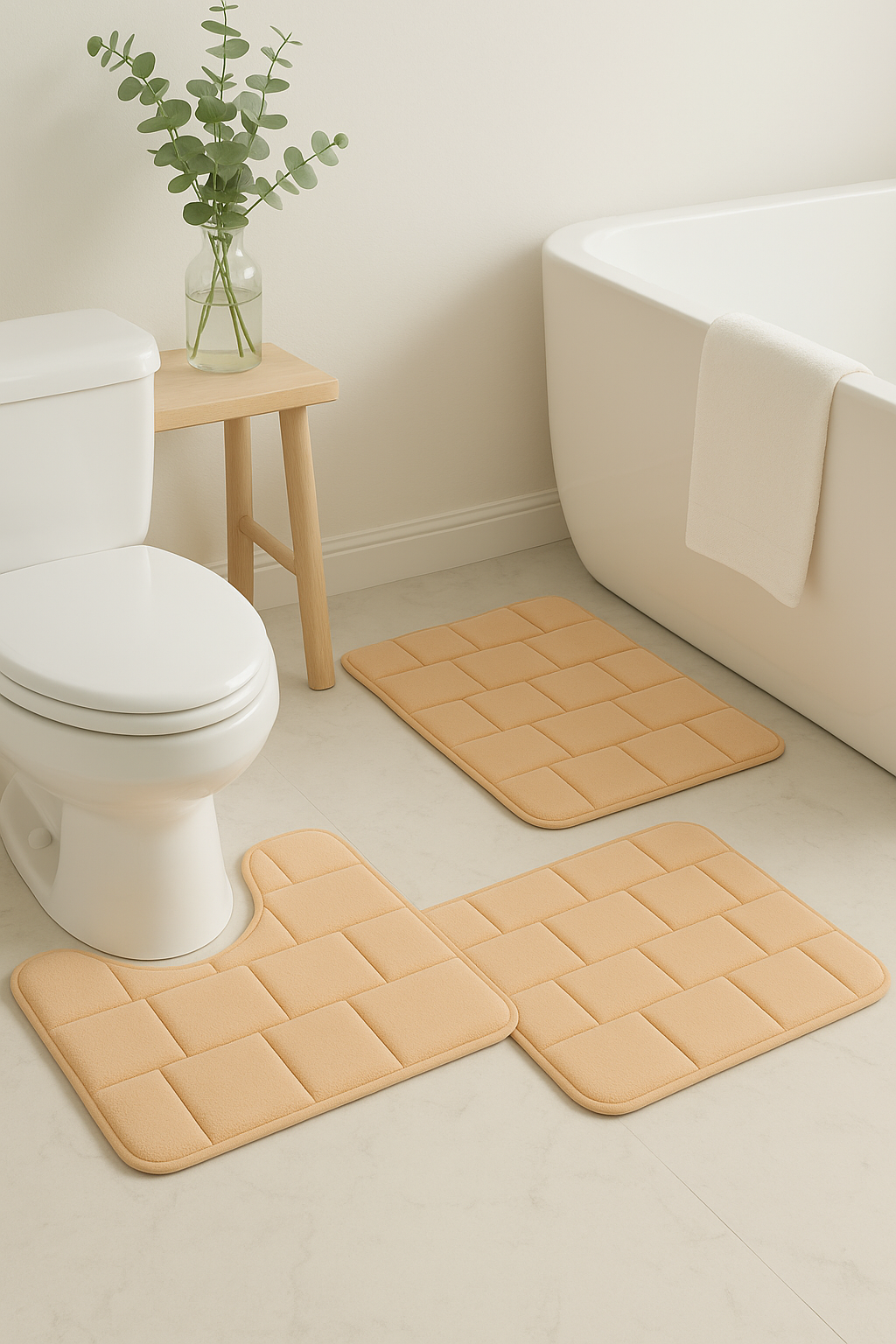 Tapis de bain mémoire forme absorbant antidérapant lot - vue 3 sur 2
