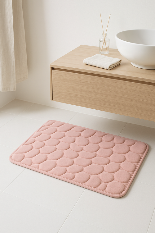 Tapis de bain memoire forme floral moderne absorbant - vue 2 sur 2