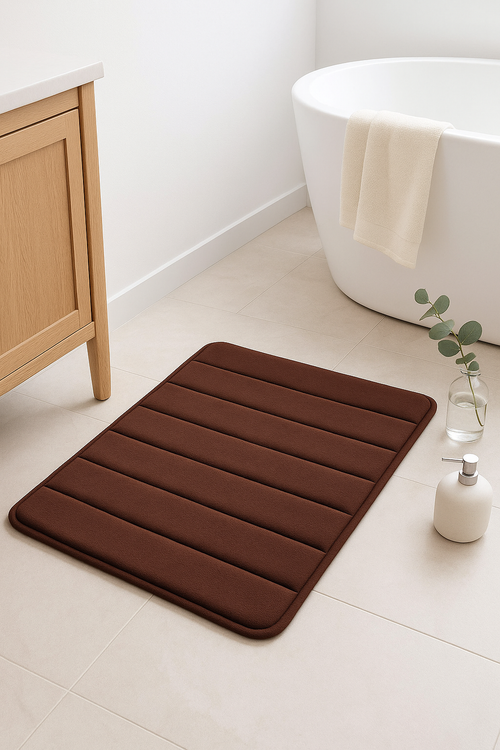 Tapis de bain memoire forme raye absorbant antiderapant - vue 2 sur 2
