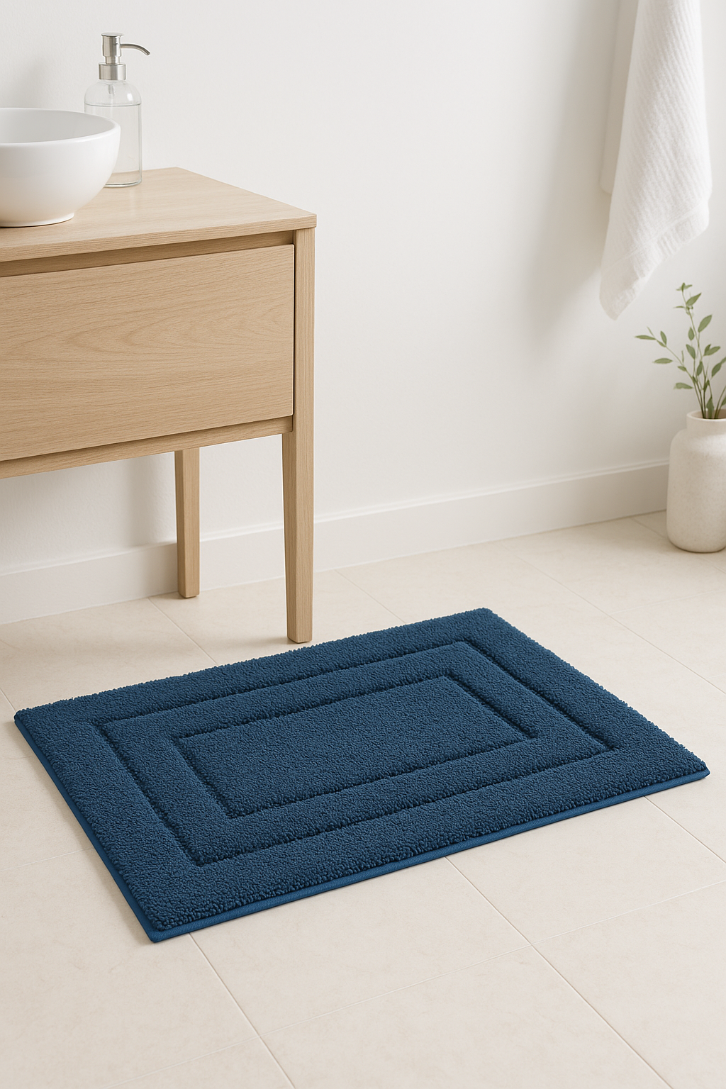 tapis de bain microfibre antiderapant effet fourrure douce - vue 3 sur 2