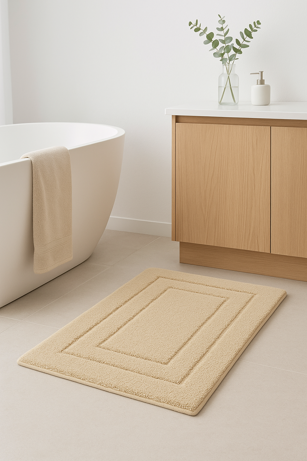 tapis de bain microfibre doux absorbant antidérapant long - vue 3 sur 2
