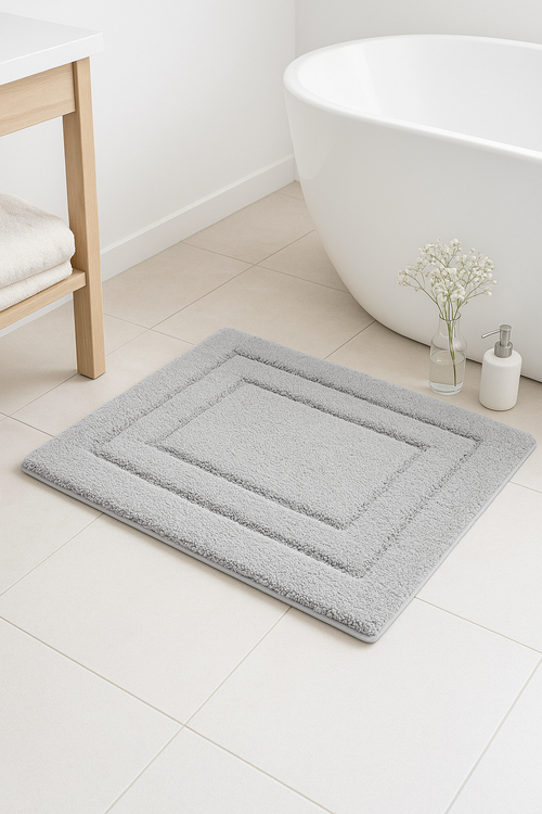 tapis de bain microfibre doux antidérapant poils longs - vue 2 sur 2