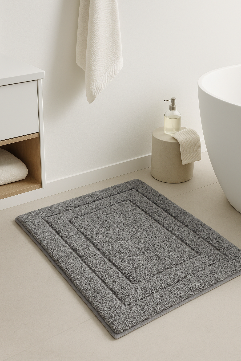 tapis de bain microfibre épais antidérapant absorbant moderne - vue 3 sur 2