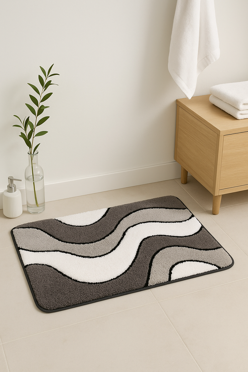 Tapis de bain microfibre moelleux style cartoon antiderapant - vue 2 sur 2