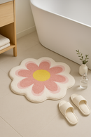 Tapis de bain microfibre motif floral antidérapant doux