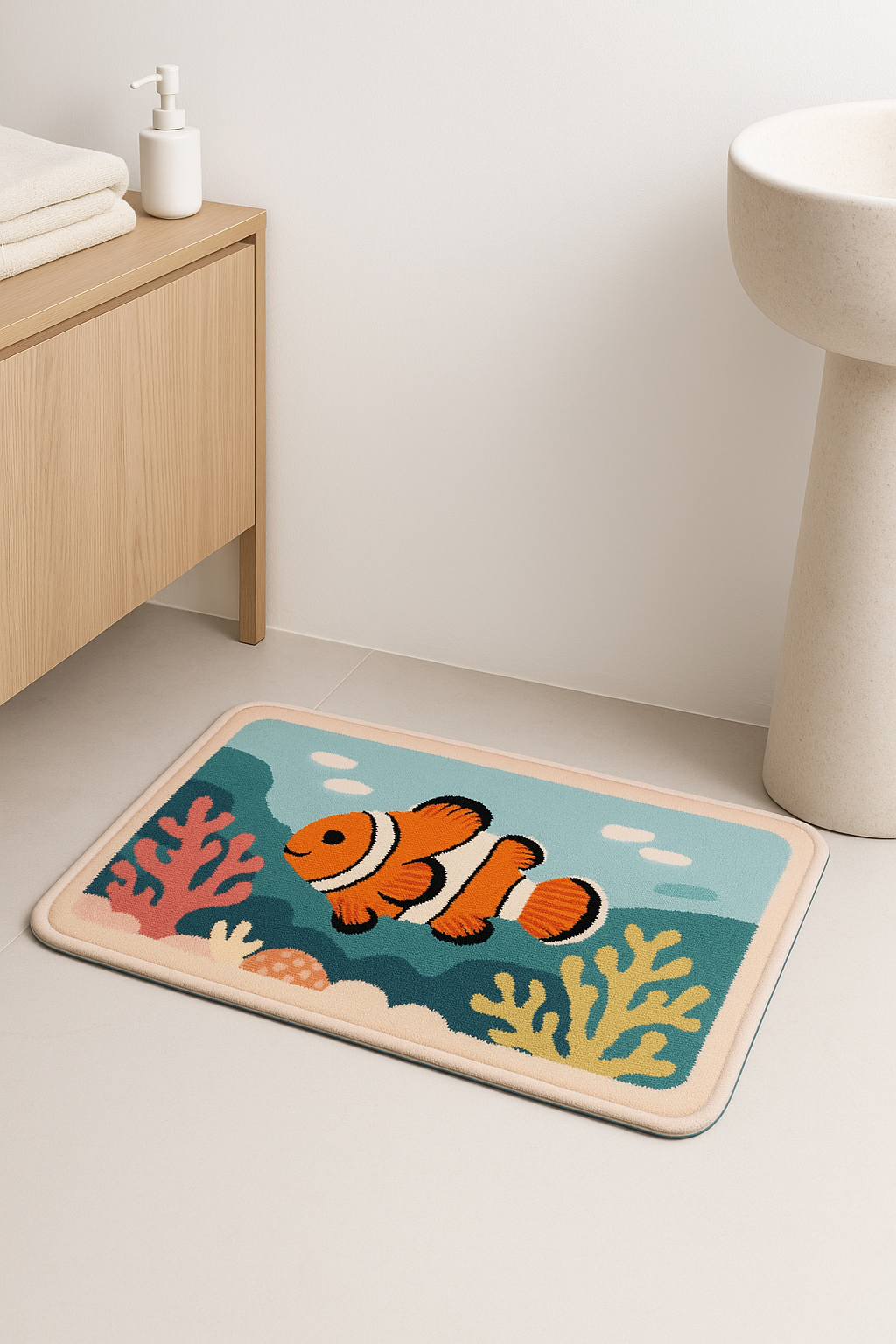 tapis de bain moderne antidérapant flanelle imprimé doux