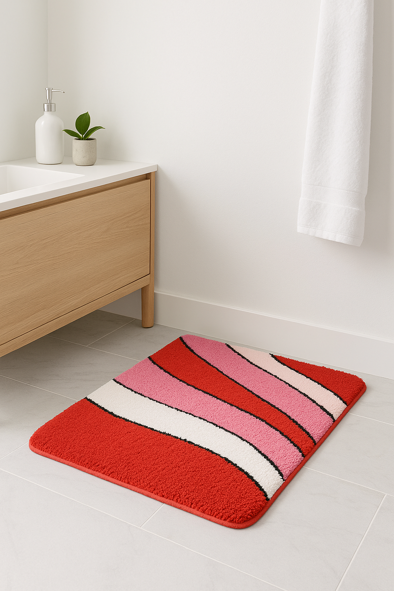 Tapis de bain moelleux microfibre antiderapant motif cartoon