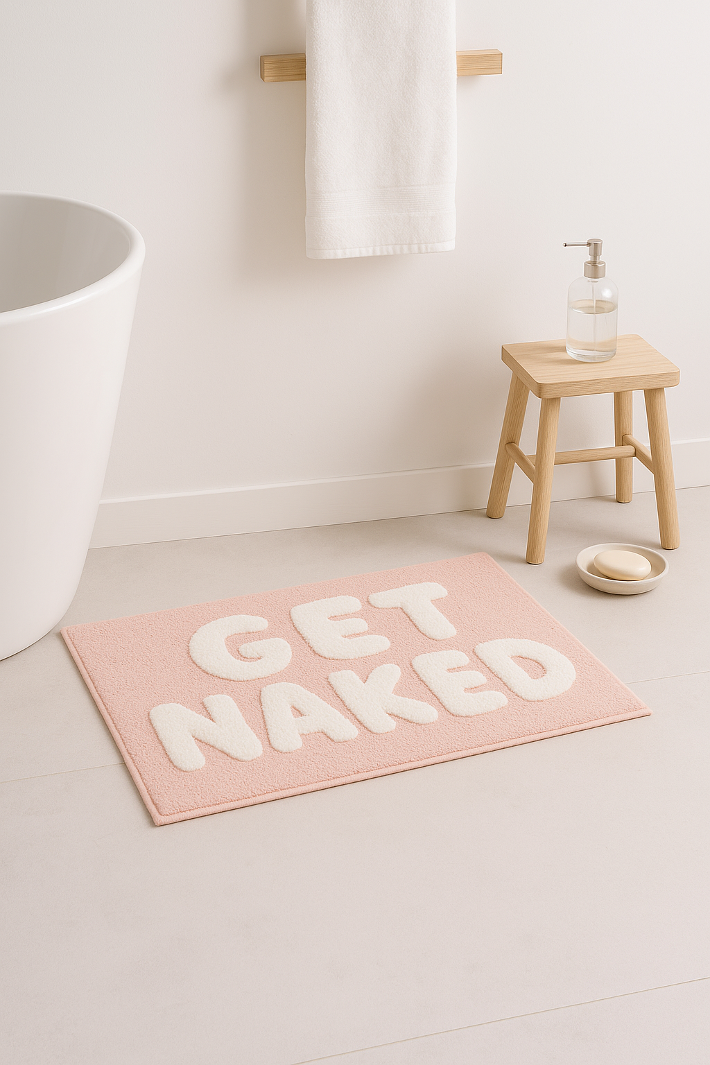 Tapis de bain motif lettres moderne doux absorbant - vue 3 sur 2