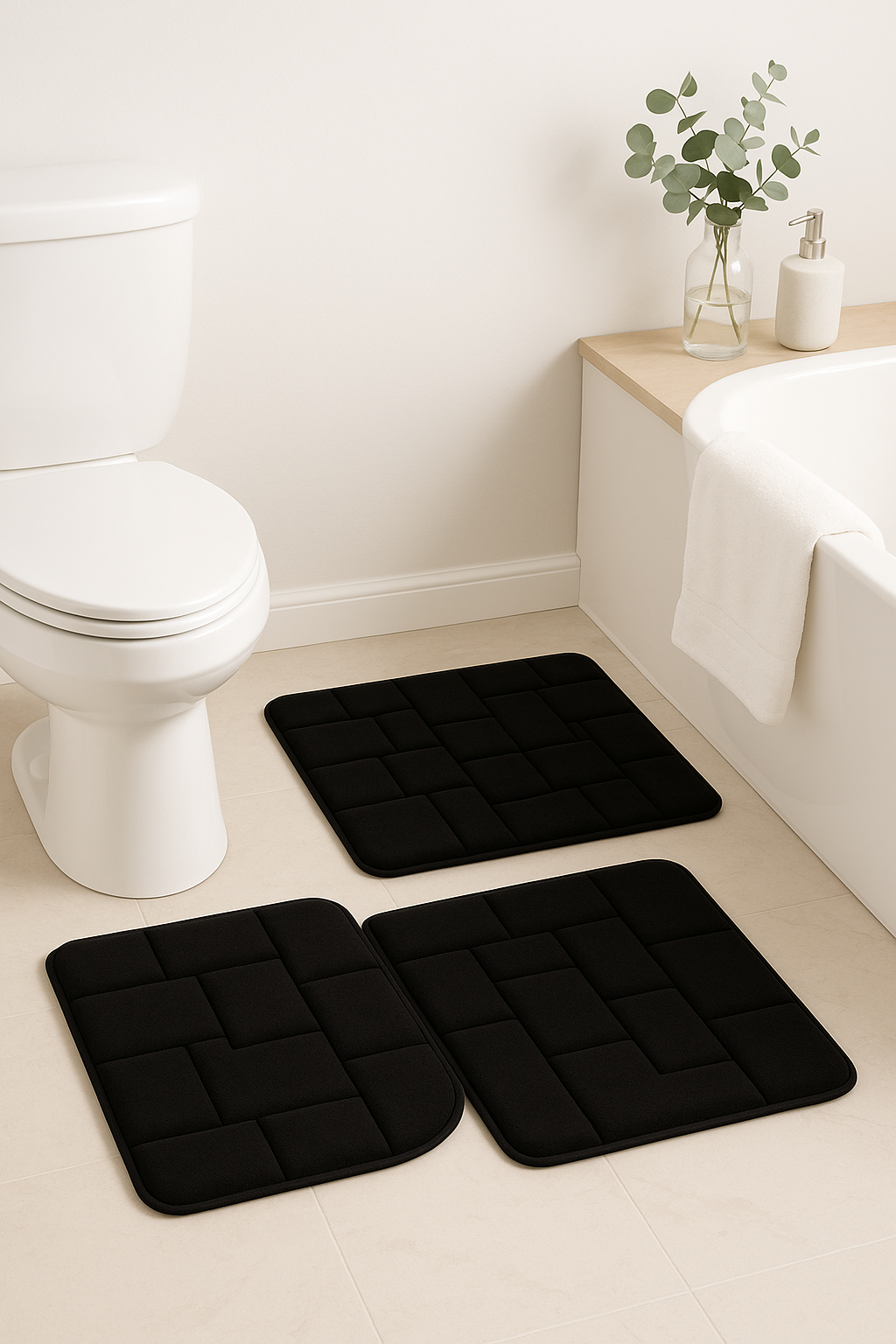 tapis de bain mousse memoire antiderapant absorbant x2