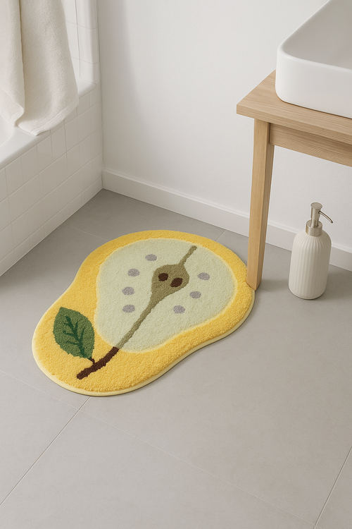 tapis de bain pastèque demi rond antidérapant microfibre - vue 2 sur 2