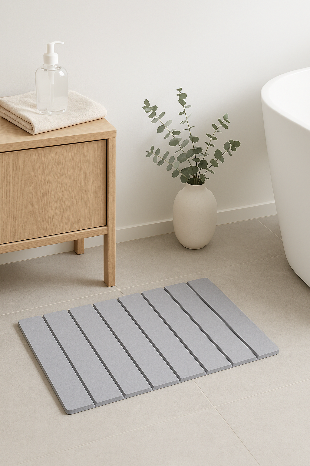 tapis de bain pliable diatomite séchage rapide antidérapant