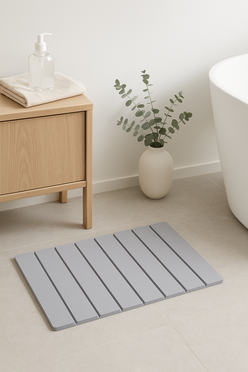 tapis de bain pliable diatomite séchage rapide antidérapant - vue 2 sur 2