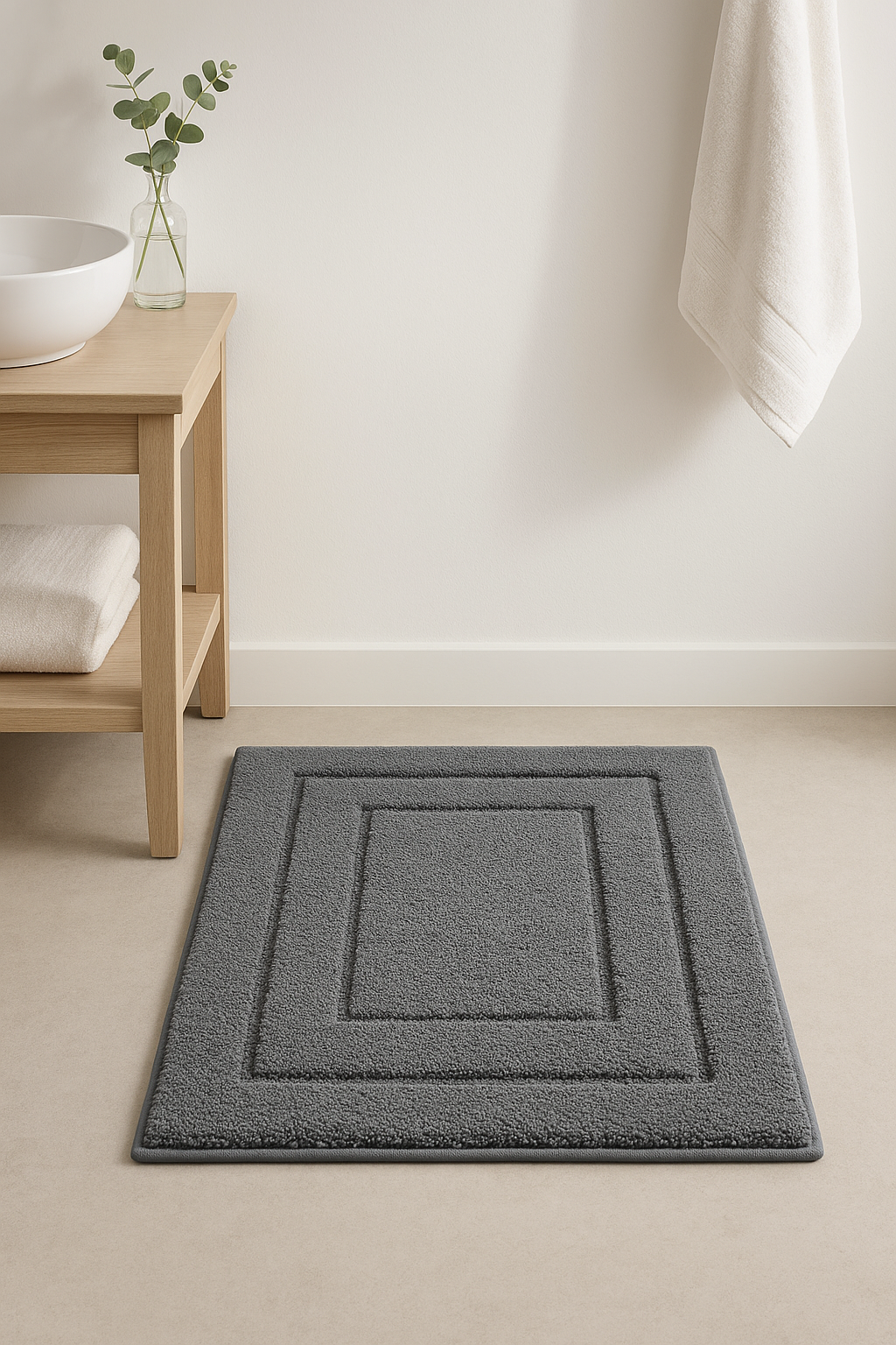 Tapis de bain velours double cadre antiderapant absorbant