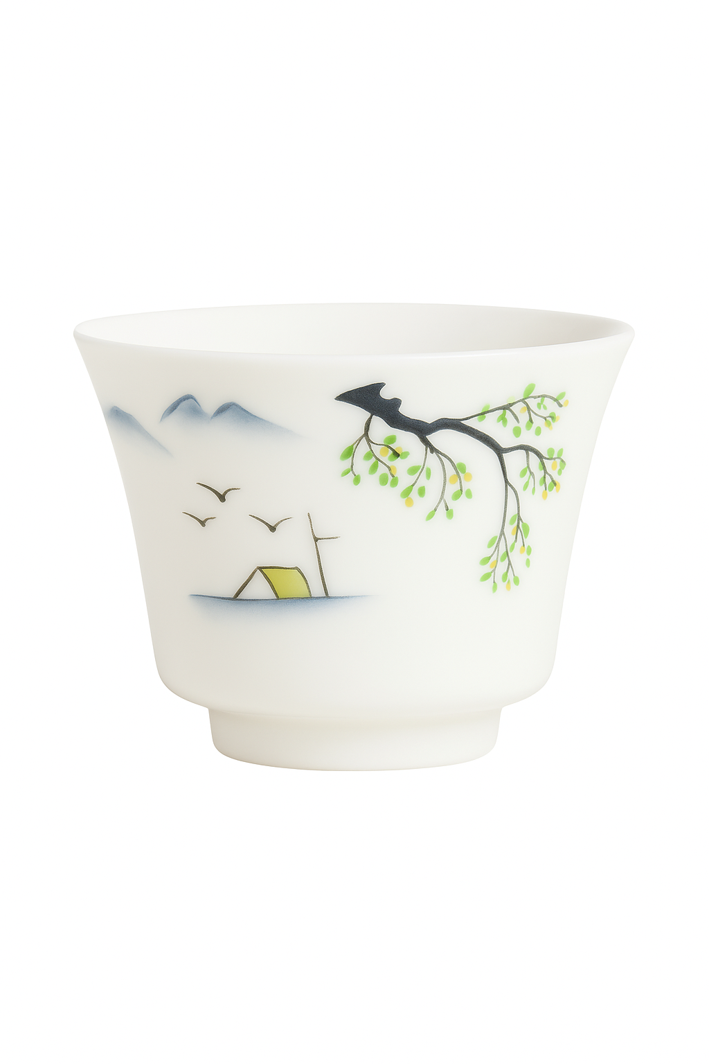 Tasse à thé céramique style chinois peinte main