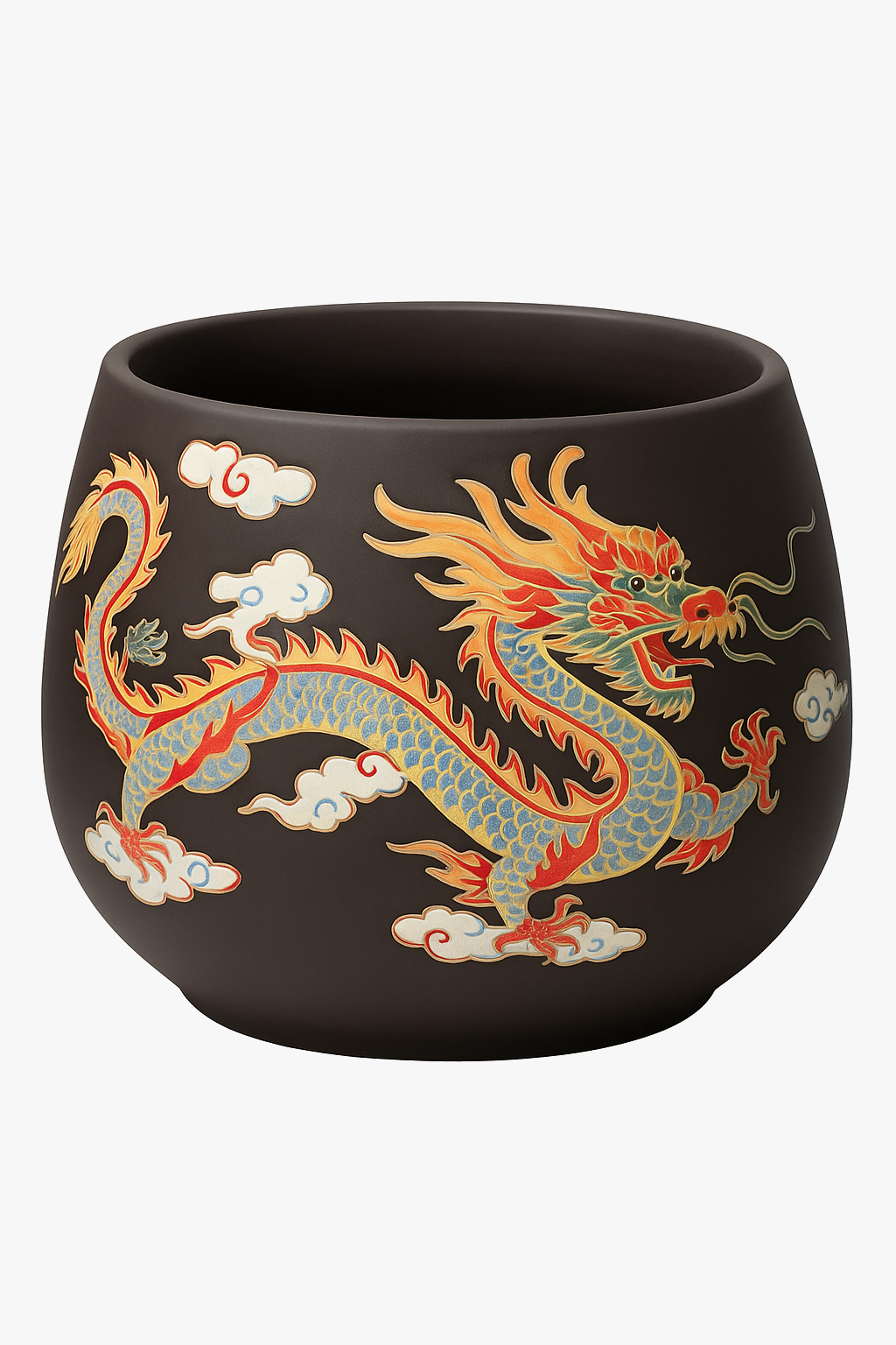 Tasse argile dragons phénix style gongfu artisanal