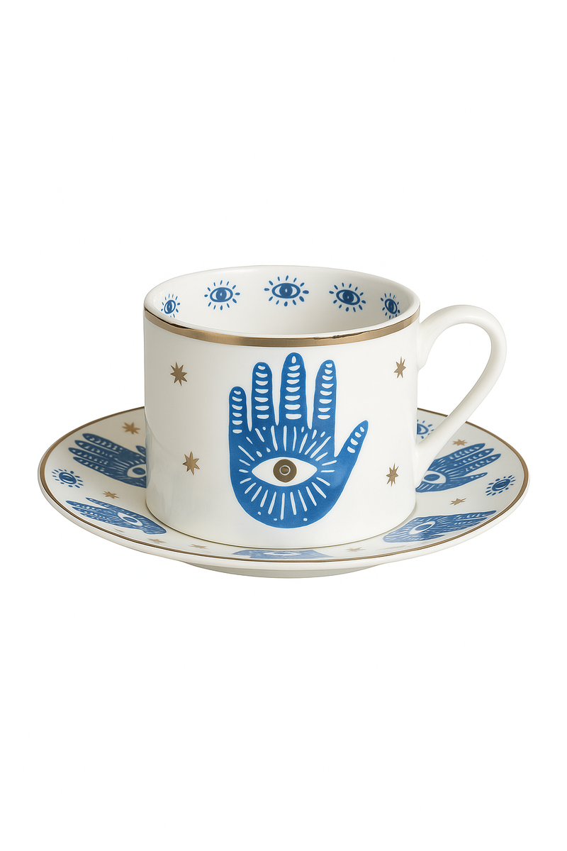 tasse cafe porcelaine motif animal style europeen dore
