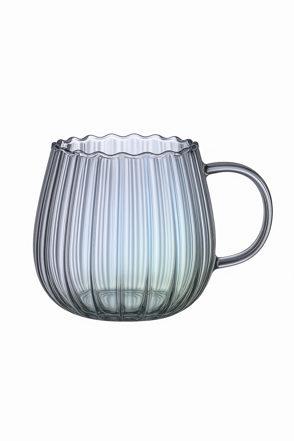Tasse café verre borosilicate rayures 400 ml
