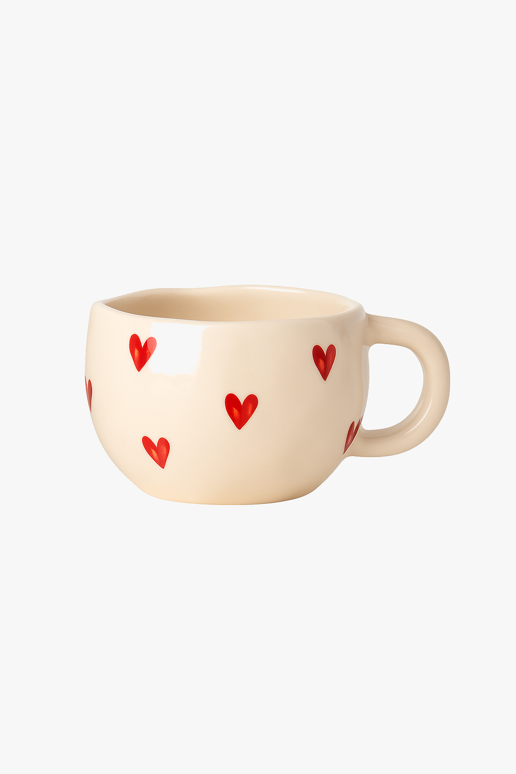 Tasse ceramique coeur amour peinte main anse cadeau
