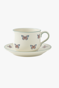 Tasse ceramique london pottery motifs animaux papillon infuseur