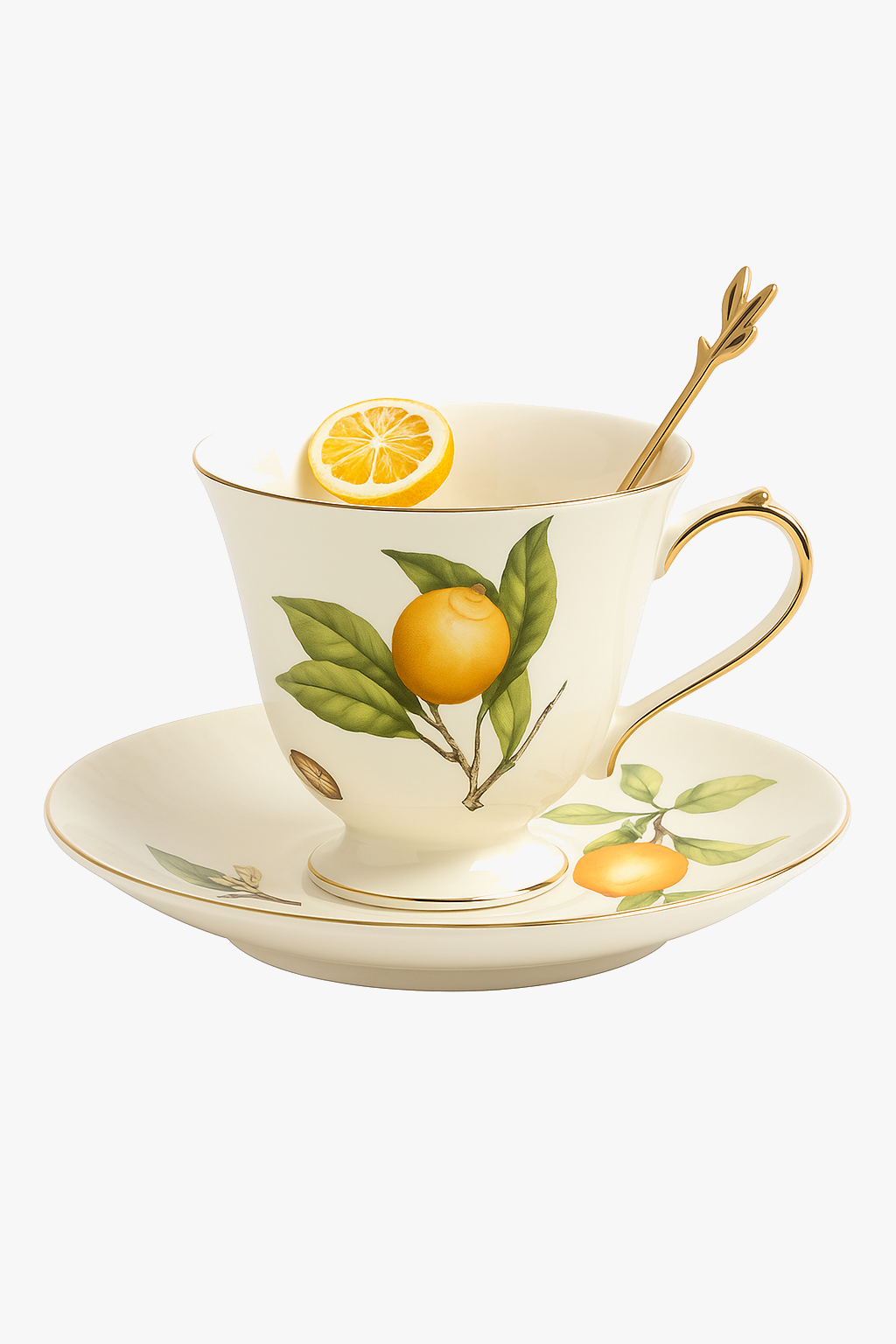 Tasse ceramique motif citron style europeen